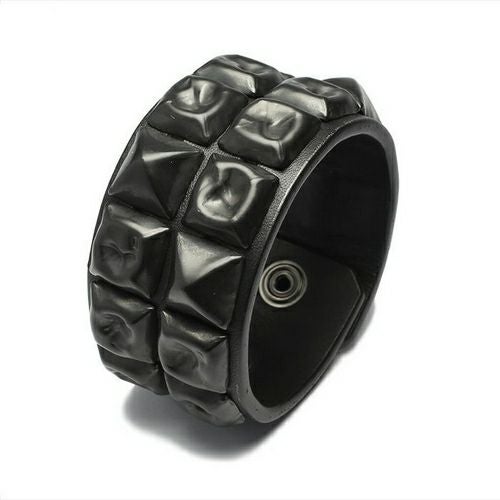 【ジャムホームメイド（JAMHOMEMADE）】レザー ブレスレットダブル スタッズ