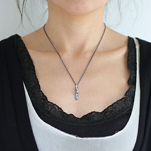 J-NS395)フェザー&ダイヤモンドネックレスS｜アクセサリー通販のジャム