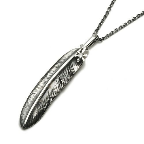 J-NS396)フェザー&ダイヤモンドネックレスM｜アクセサリー通販のジャム