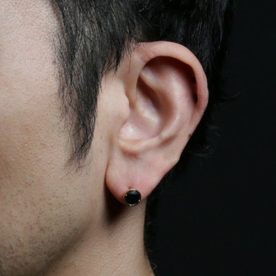 【ジャムホームメイド（JAMHOMEMADE）】オニキス ピアス - K18イエローゴールド / 片耳