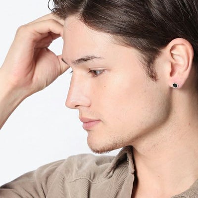 【ジャムホームメイド（JAMHOMEMADE）】オニキス ピアス - シルバー / 片耳