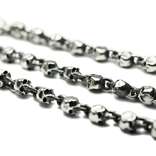 J-NS024)レボリューションスカルウォレットチェーン-シルバー925