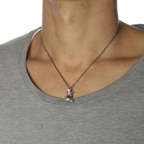 JWD-NC018)ミッキーマウスネックレスタイプ2-シルバー｜アクセサリー