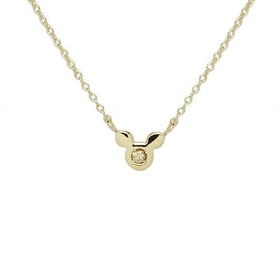 【ジャムホームメイド（JAMHOMEMADE）】ミッキー ブラウンダイヤモンドネックレス - K10イエローゴールド