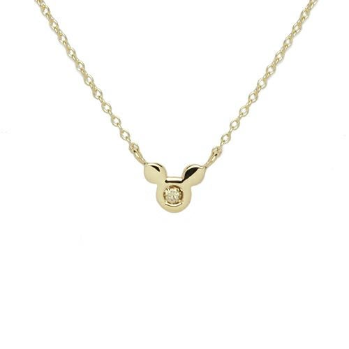 【ジャムホームメイド（JAMHOMEMADE）】ミッキー ブラウンダイヤモンドネックレス - K10イエローゴールド