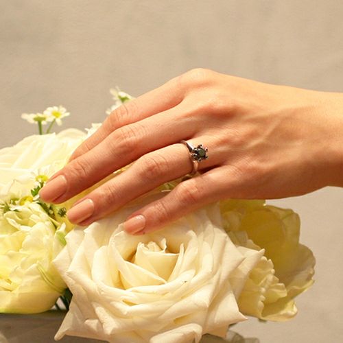 FINB)ファイナルブラックダイヤモンドクラシックリング/婚約指輪