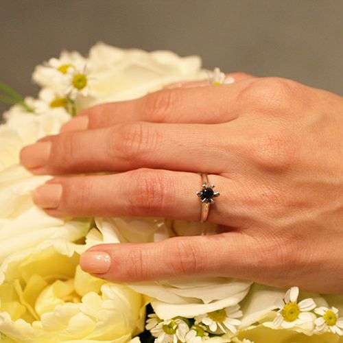 3rdCLAB)3RDブラックダイヤモンドクラシックリング/婚約指輪