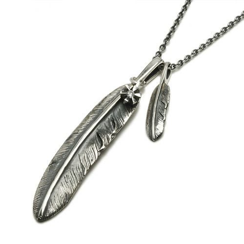 J-NS397)ダブルフェザー&ダイヤモンドネックレス｜アクセサリー通販の