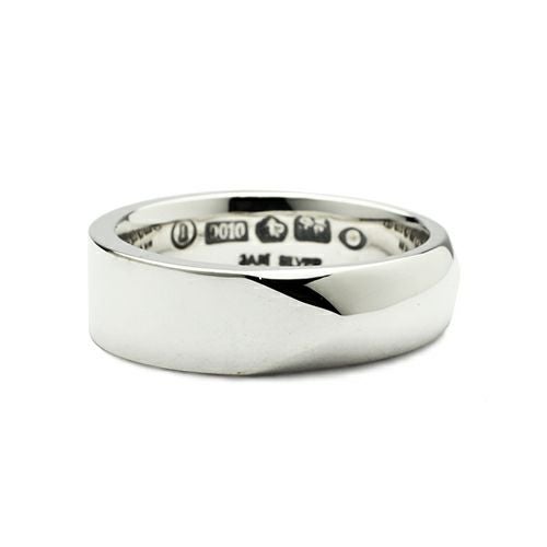 J-NS261)ミックスフラット＆ラウンドリングM-シルバー/指輪