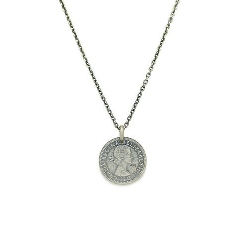 【ジャムホームメイド（JAMHOMEMADE）】コイン ネックレス ヴィンテージ シックスペンスコイン - シルバー