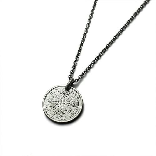 【ジャムホームメイド（JAMHOMEMADE）】コイン ネックレス ヴィンテージ シックスペンスコイン - シルバー