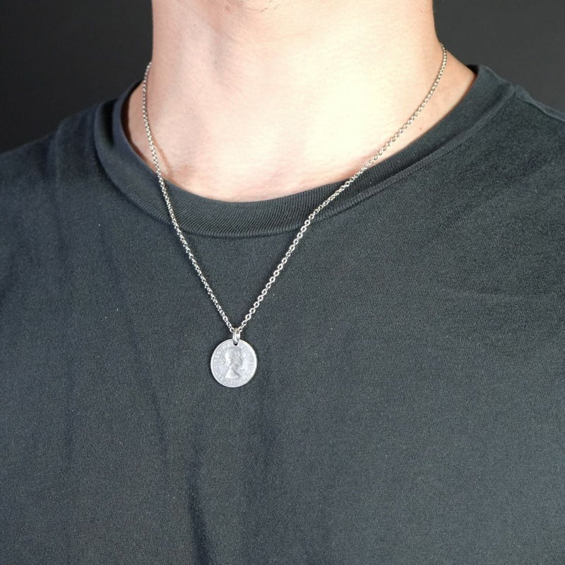 【ジャムホームメイド（JAMHOMEMADE）】コイン ネックレス ヴィンテージ シックスペンスコイン - シルバー