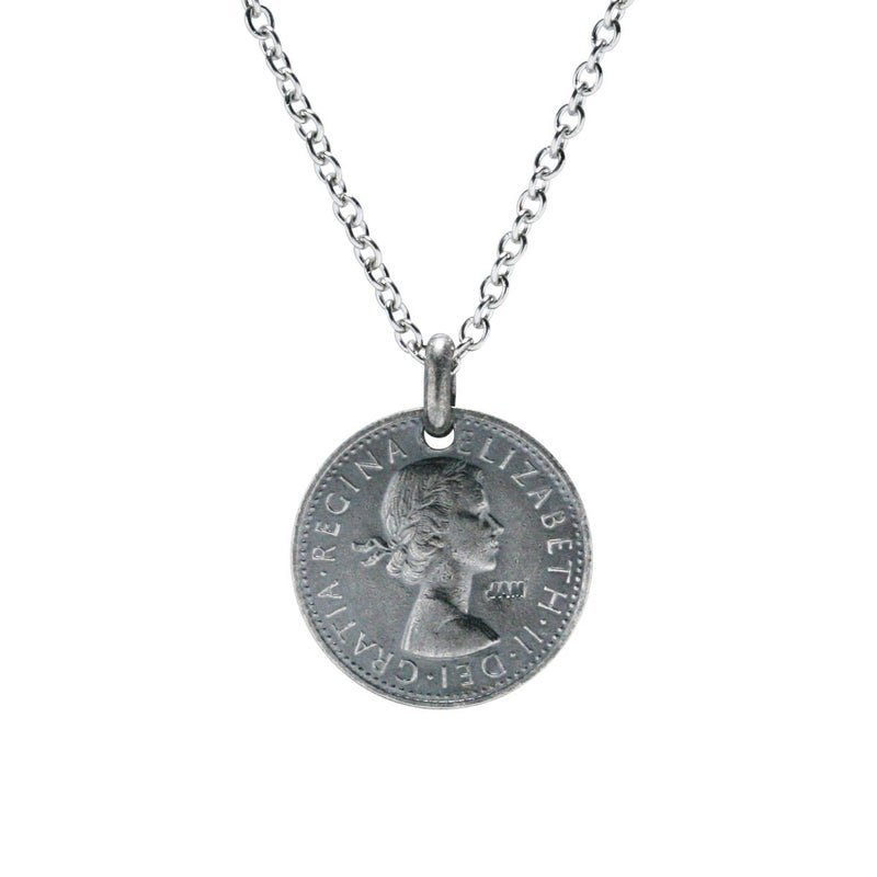 【ジャムホームメイド（JAMHOMEMADE）】コイン ネックレス ヴィンテージ シックスペンスコイン - シルバー