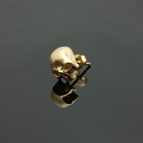 【ジャムホームメイド（JAMHOMEMADE）】レボリューション スカル ピアス - K18イエローゴールド / 片耳