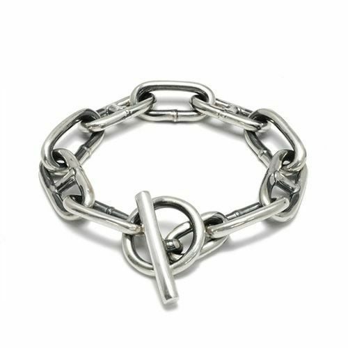 J-NS485)マリンチェーンブレスレットL-シルバー925,マンテル