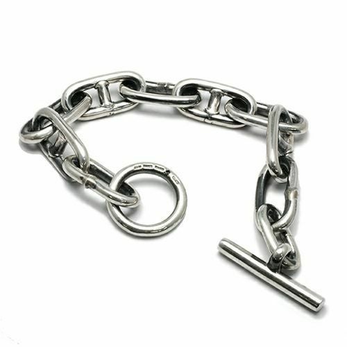 J-NS485)マリンチェーンブレスレットL-シルバー925,マンテル