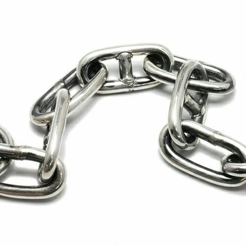 J-NS485)マリンチェーンブレスレットL-シルバー925,マンテル