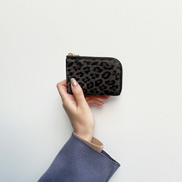 JSCSO02-1M)L字ファスナーミニ財布SOモデルウォレット-レオパード柄