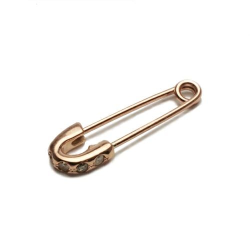 J-PI055-PG)安全ピンダイヤモンドピアス-K10ピンクゴールド/片耳