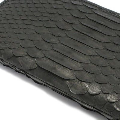 【ジャムホームメイド（JAMHOMEMADE）】リアルパイソン ラウンドファスナー 長財布  - ブラック / ロングウォレット