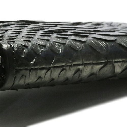 JNS579BK)リアルパイソンラウンドファスナー長財布-ブラック/ロング