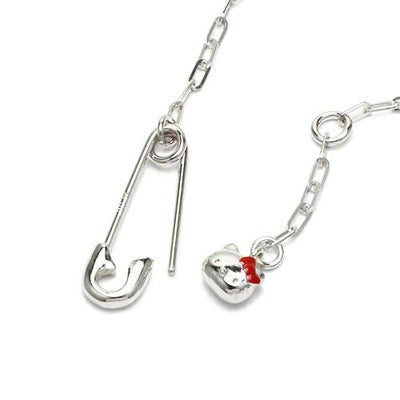 【ジャムホームメイド（JAMHOMEMADE）】ハローキティ/Hello Kitty 安全ピン （セーフティピン） ネックレス - シルバー