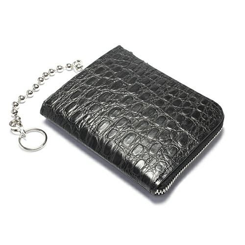 JSC-MSM002)L字ファスナー ミニ財布 レザー 二つ折り クロコダイル