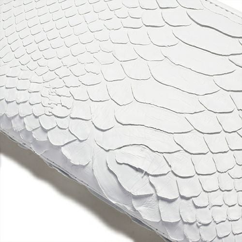 JNS579WH)リアルパイソンラウンドファスナー長財布-ホワイト/ロング