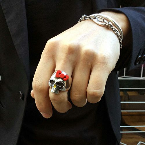 JKT001S)ハローキティ/HelloKittyスカルフェイスリング/指輪 サンリオ