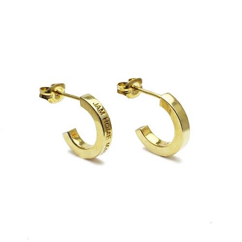 J-PI057-GD)フラットダブルダイヤモンドピアス-ゴールド/両耳