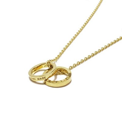 【ジャムホームメイド（JAMHOMEMADE）】フラット ダブルダイヤモンド ネックレス - ゴールド