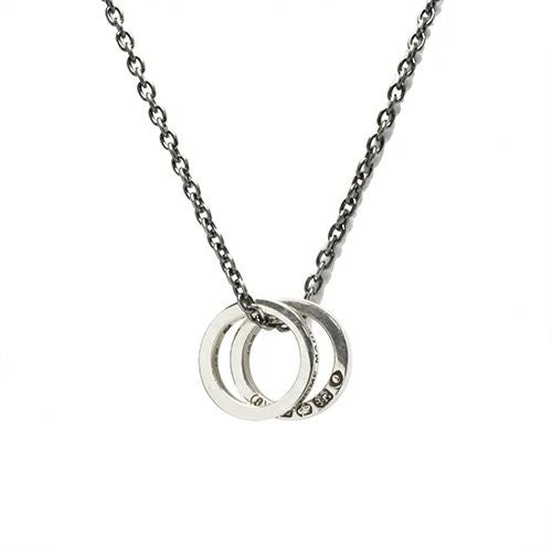 J-NC074-SV)フラットダブルダイヤモンドネックレス-シルバー