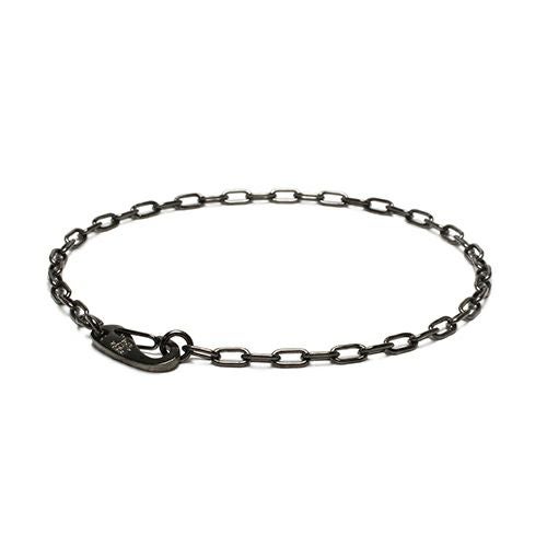 J-NS415-BK)マガタマシンプルチェーンブレスレット-ブラック