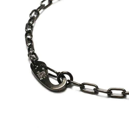 J-NS415-BK)マガタマシンプルチェーンブレスレット-ブラック