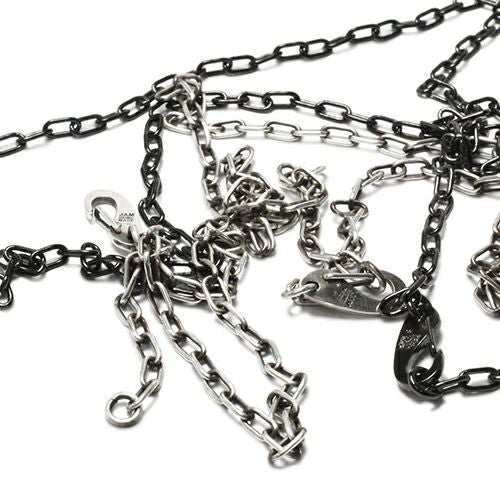 J-NS415-BK)マガタマシンプルチェーンブレスレット-ブラック