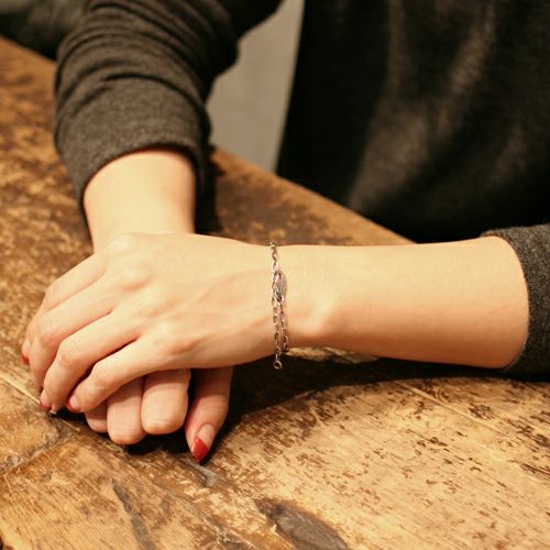 J-NS415-SV)マガタマシンプルチェーンブレスレット-シルバー