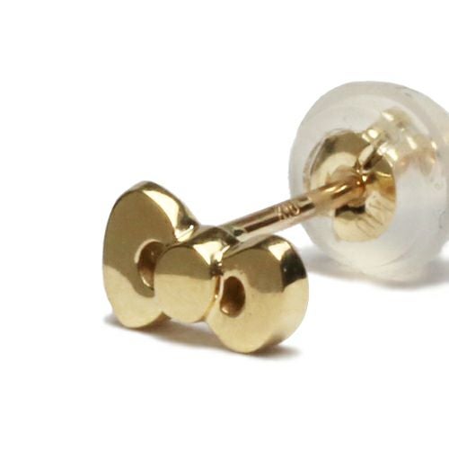 JKT008YG)ハローキティ/HelloKittyリボンピアス-K10イエローゴールド