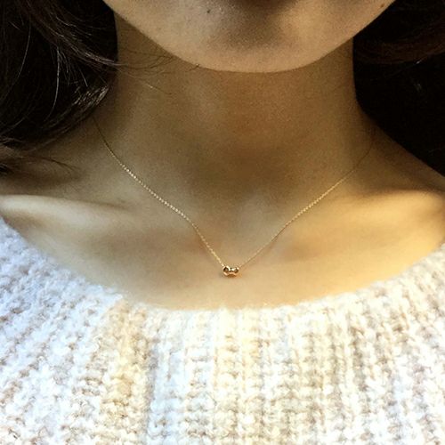 JKT007YG)ハローキティ/HelloKittyリボンネックレス-K10イエロー