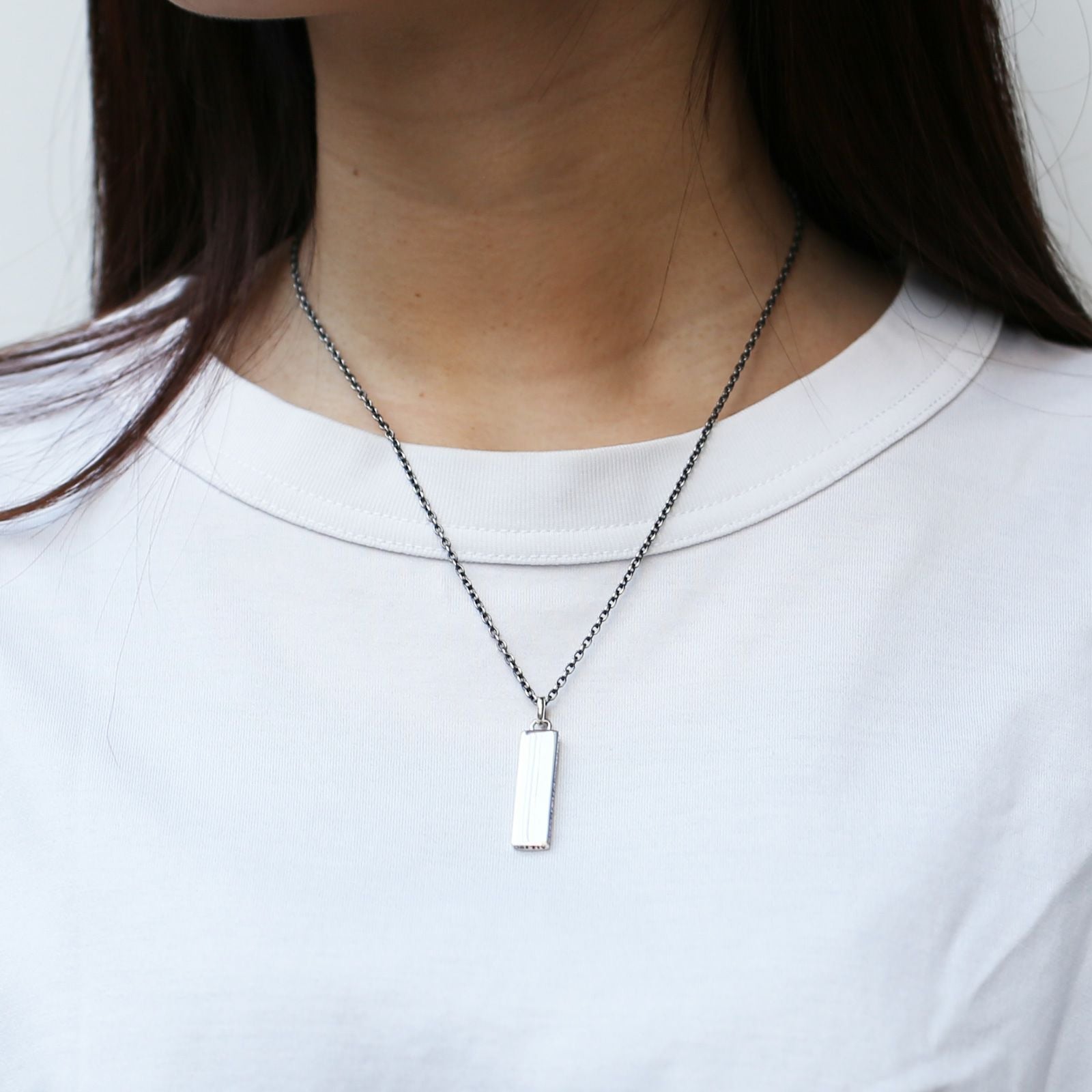 J-NC052-SV)PMAプレートネックレス-シルバー｜アクセサリー通販の