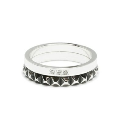 【ジャムホームメイド（JAMHOMEMADE）】スタッズ ダブル リング M - シルバー / 指輪