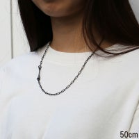 J-NC014-BK)安全ピン長アズキチェーンダイヤモンドネックレスS 