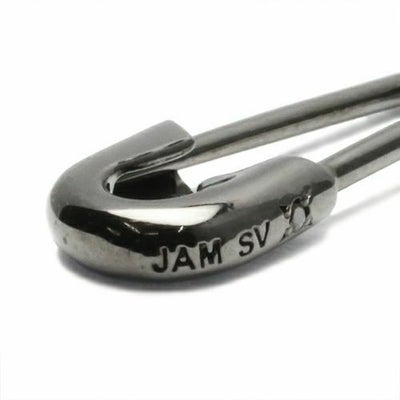 【ジャムホームメイド（JAMHOMEMADE）】安全ピン （セーフティピン） ダイヤモンド ピアス M - ブラック / 片耳