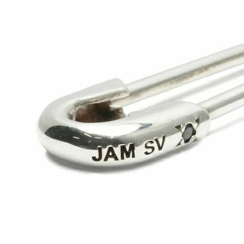 J-PI050-SV)安全ピンダイヤモンドピアスM-シルバー（燻加工）/片耳