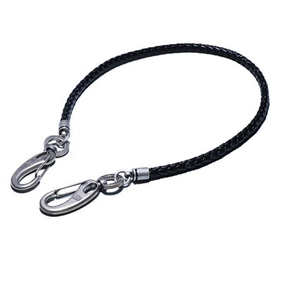 【ジャムホームメイド（JAMHOMEMADE）】編み込み レザーウォレットコード - ブラック