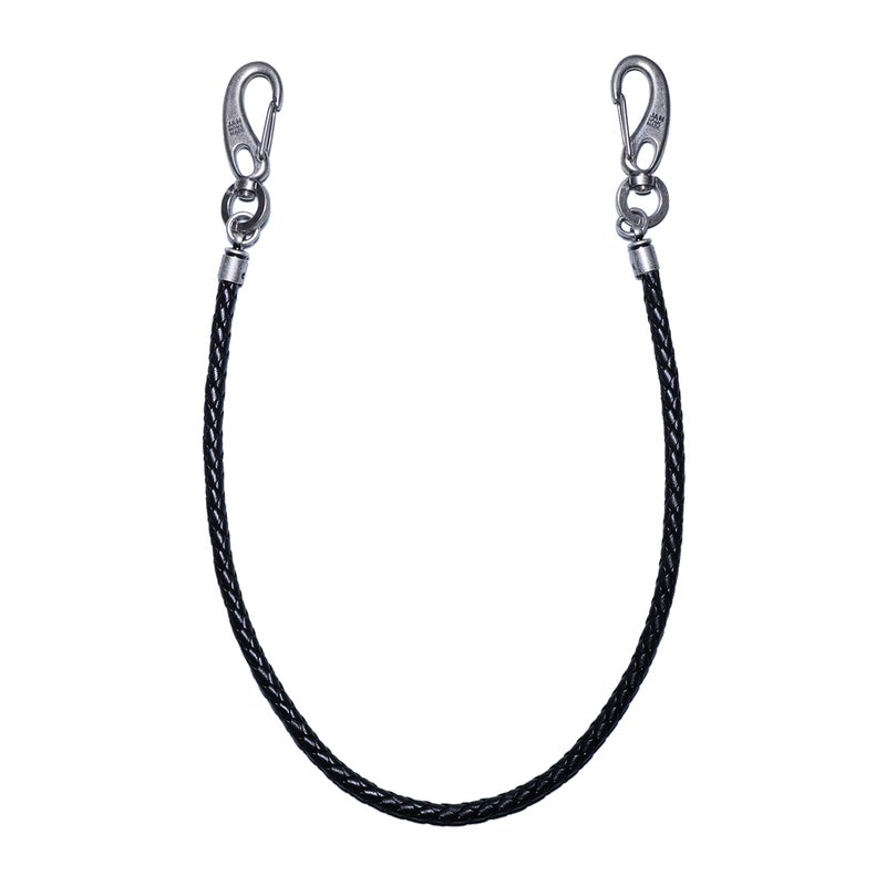 【ジャムホームメイド（JAMHOMEMADE）】編み込み レザーウォレットコード - ブラック