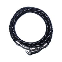 J-NS034-BK)編み込みレザーブレスレット3巻-ブラック｜アクセサリー 