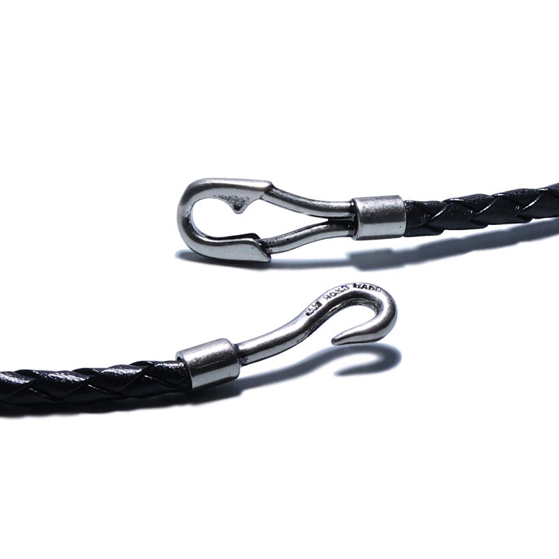 【ジャムホームメイド（JAMHOMEMADE）】編み込み レザー ブレスレット シングル -ブラック