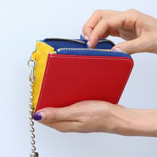 JSC-MSM005)L字ファスナー ミニ財布 レザー 二つ折り -Mr.M&Mr.L