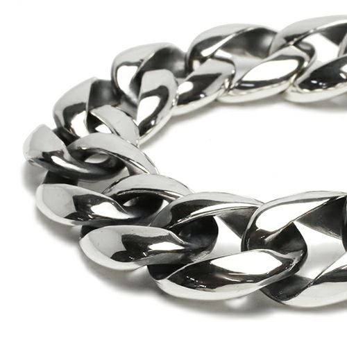 JNS710)クラシックブレスレット喜平チェーン-ブラックダイヤモンド