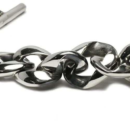 JNS710)クラシックブレスレット喜平チェーン-ブラックダイヤモンド